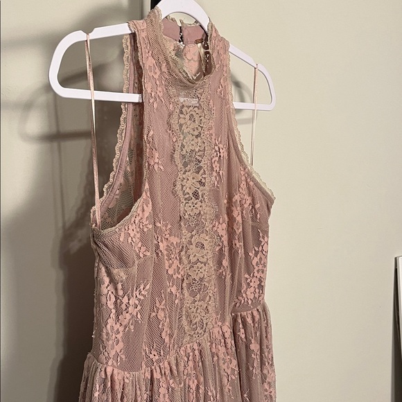 Free People Verushka Mini Dress Lilac Ash Purple Lace Sleeveless Halter Size 6 - Picture 6 of 12
